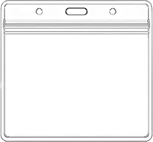 5 count Horizontal ID Badge Holder,  Clear Plastic ID Holders for Badges, Card Protector  for Work ID Card (5 Pcs, Horizontal)