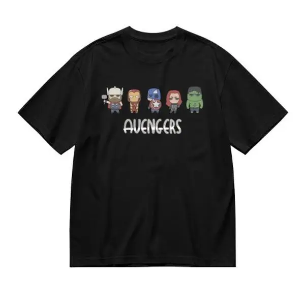 Marvel Avengers T Shirt Cotton Crewneck Short Sleeve Streetwear Graphic Tee With Classic Team Lineup And Iconic Logo Pattern Summer Essential