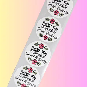 Thank You for Supporting My Small Business Stickers – Round Vinyl Packaging Stickers (1.5" & 2") – Set of 48