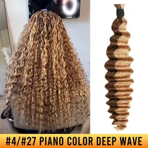 Ygwigs Bulk Hair Piano Color #4/#27 Deep Wave for Braiding