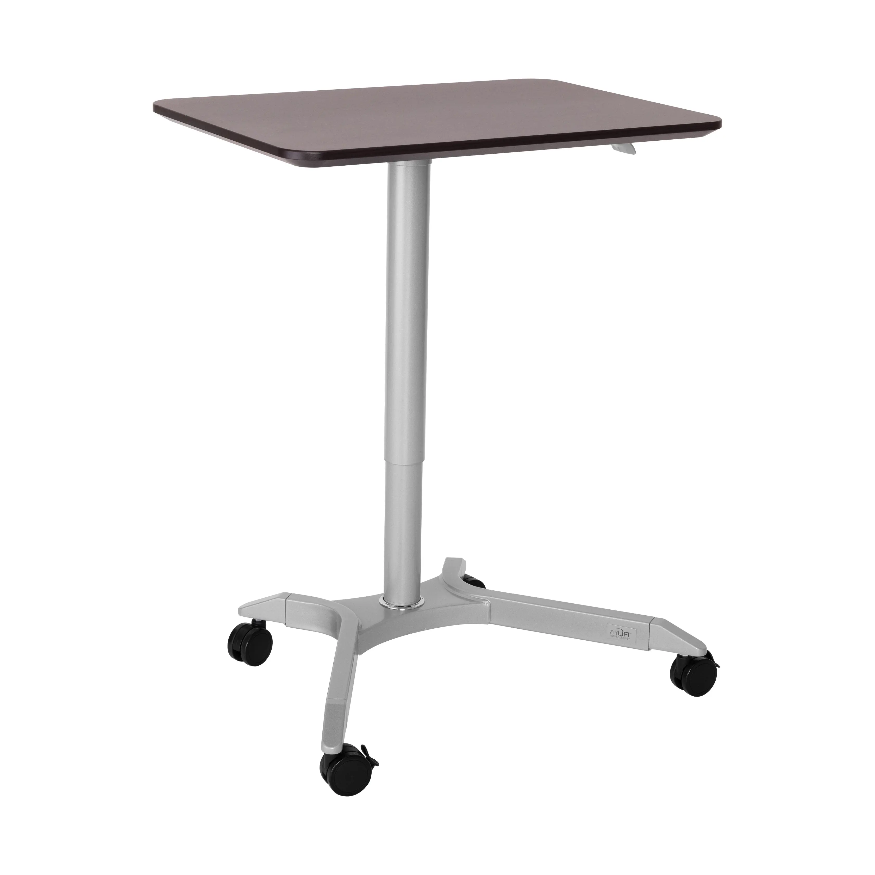 airLIFT® Premium Pneumatic Sit-Stand Mobile Desk Cart, Espresso