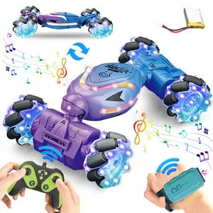 Gesture Sensing Remote Control Stunt Car, Four-Wheel Drive, Lights and Music, 360° Rotation, Boys Girls Toy Age 6-12, Cool Birthday Gift