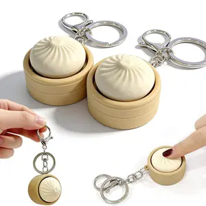2Pcs Dumpling Keyboard Fidget Toy – Crisp Sound,Creamy,Stress Relief Fidget Clicker Keychain,Quiet Anxiety Toys for Adults at Work, Travel, Home – Anxiety Relief & Focus Boost（2-piece set）