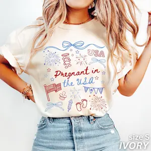 Comfort Colors® 4th Of July Pregnant In The USA T-shirt, Pregnancy Announcement Tee, Baby Reveal Shirt, Expecting Mom Sweatshirt, Mother's Day Gift
