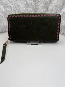 Pre-owned Louis Vuitton Empreinte small leather goods Olive and Pink Whipstitch Monogram Leather Wallet