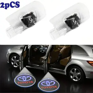 2Pcs LED Car Door Welcome Lights Logo Emblem Projector Lamp Decoration Accessories For Toyota Corolla CAMRY GT86 Prius Prado REIZ CROWN Land Cruiser Highlander