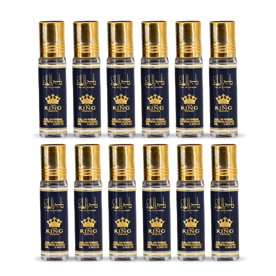 12PCS Taj AL Malik Roll-On Perfume Oil - CPO 10ML (0.34OZ) By Ard Al Zaafaran | Long Lasting, Miniature Perfume Oil For Men & Women. (Pack Of 12)