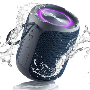 YEAHBOX 40W Portable Bluetooth Speaker IPX7 Waterproof Wireless Speaker with Colorful Lights 4-in 1 BT Aux TF Card U Disk Input Loud Stereo Sound TWS Pairing for Outdoor Home Party Beach Birthday Gift Compact Audio for Smartphone