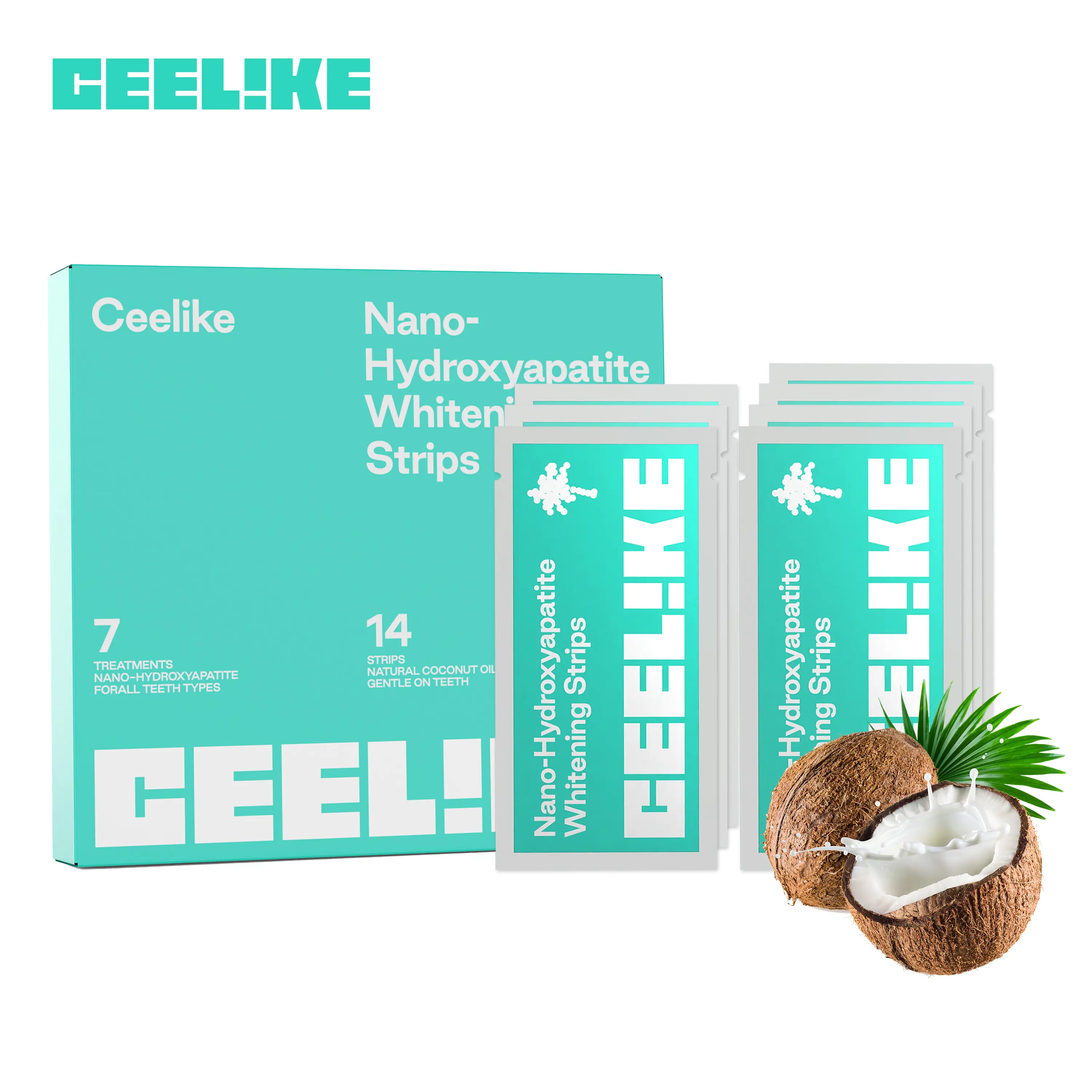 Ceelike 7-Day Whitestrips, Enamel-Safe Oral Care Teeth Whitener, Non-Sensitive Whitener & Oral Teeth Brightener for a Healthier Refreshed Smile