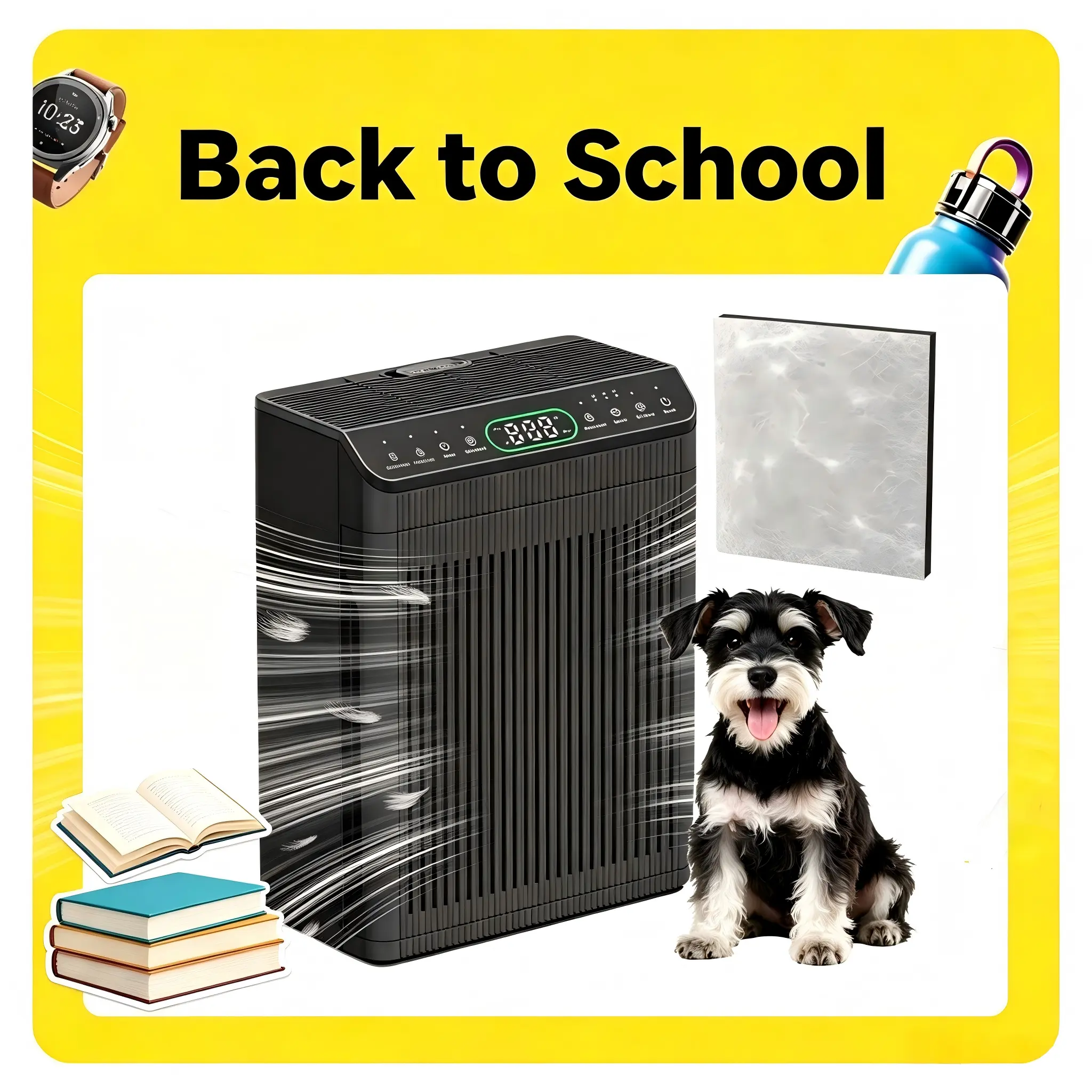 MORENTO 066 HEPA Air Purifier for Large Rooms (Up to 1,690 ft²) - Pet Mode, Aromatherapy, Real-Time PM2.5 Monitor for Wildfire Smoke, Removes Smoke, Pollen, Pet Dander, Room Decor-Friendly Household Appliance, Living Room, Timer