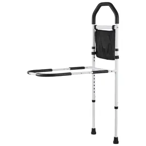 VEVOR Bed Rail for Elderly, Bedside Assist Rails with Supporting Leg and PU Handrail, Adjustable Height Carbon Steel Pipe Bedside Cane, Bed Bars for Seniors & Patients, Fits King, Queen, Full, TwinSummervibes