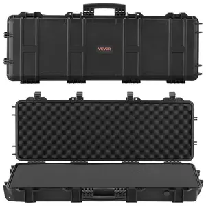 summervibes 40 in Lockable Hard Gun Storage Case with Pre-cut Foams, Lockable Wheels, IP67 Rated Waterproof Dustproof Design, Movable Large Compartment for Shotguns, Airsoft Guns, Black