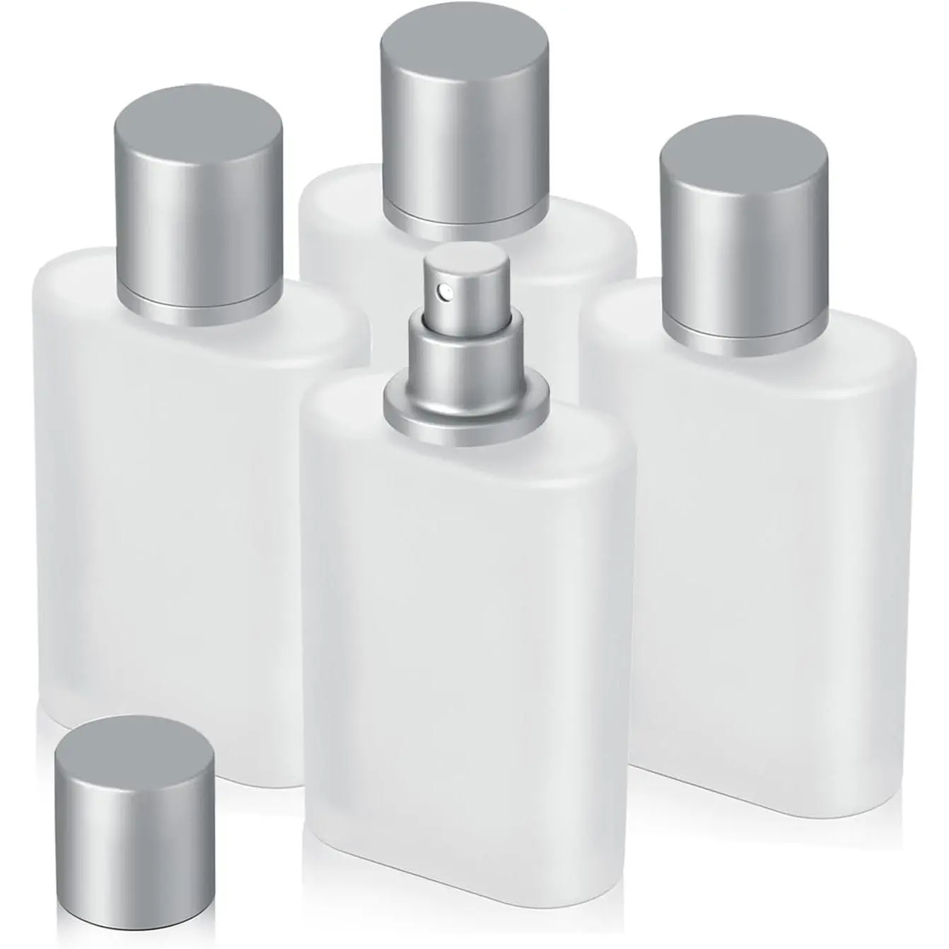 4 Pack 100ml/3.38 Oz Empty Frosted Glass Spray Bottle Perfume Atomizer, Refillable Spray Empty Perfume Bottles Fine Mist Atomizer  Container for Travel (4 Pcs 100ml Frosted Bottles)