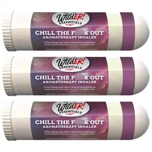 Wild Essentials 3 Pack of Chill The F Out Aromatherapy Nasal Inhalers Made with All Natural, Premium Grade Essential Oils to Help Calm Your Spirit - Relaxing