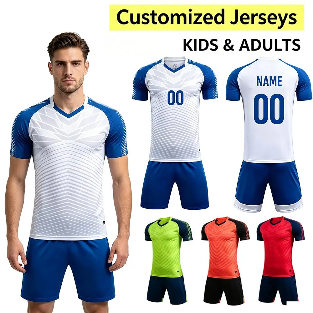 Personalised Soccer Jersey Foothball Kits [Diy Name&Number] for Mens&Kids Football Jersey Custom Soccer Jerseys