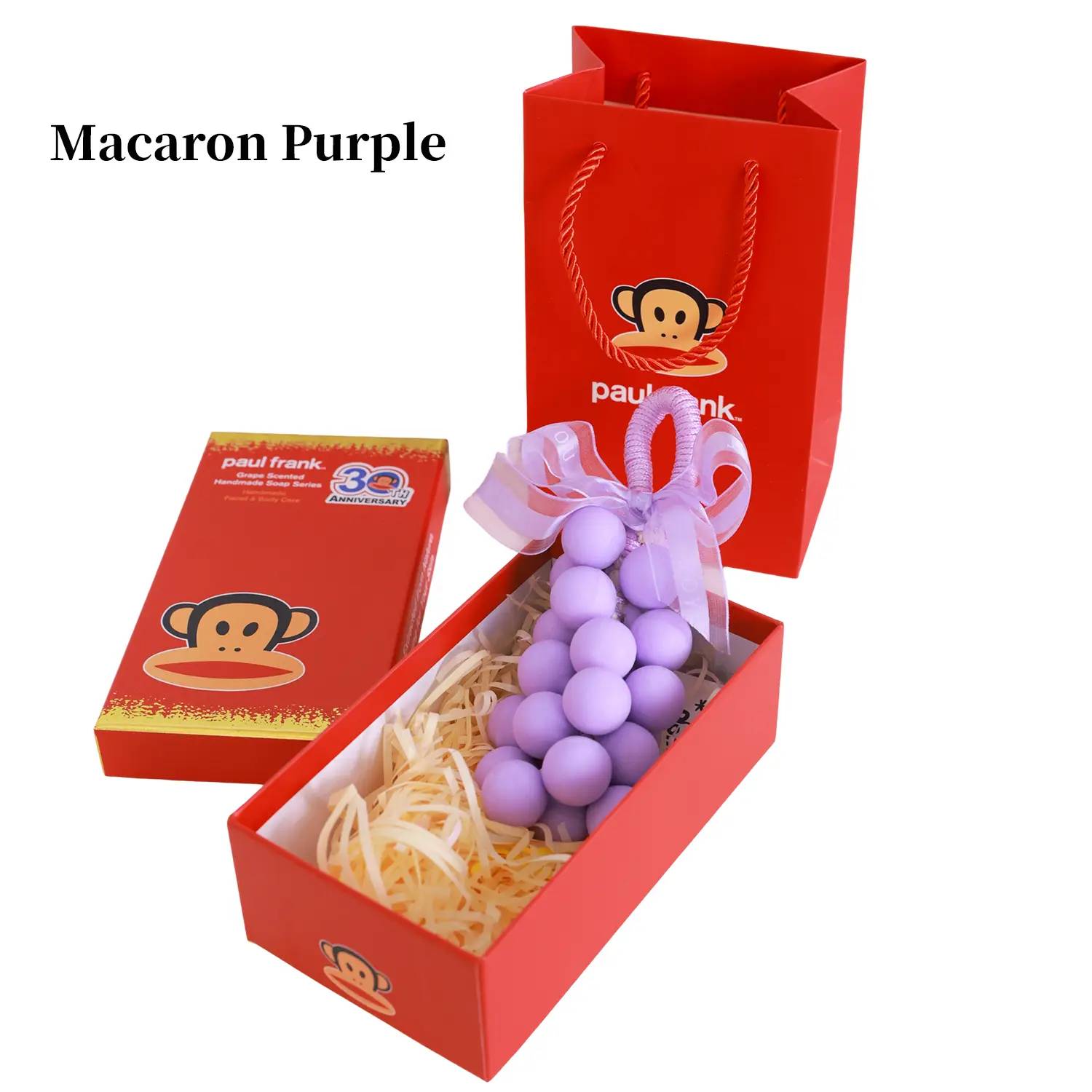 C09 Macaron Purple Grape Shaped Bar Soap, Mild Lavender Scent Decorative Fruit Cleansing Soap Bar For Daily Hand & Body Washing, Gentle Lathering Scented Soap For Bathroom Vanity Decor, Portable Small Soap For Household Daily Use And Casual Gift Fillers