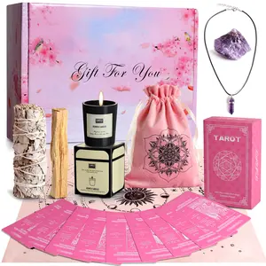 Tarot Deck Cards for Beginners with Meaning on Them-Witchcraft Kit -Meditate Gift Sage for Cleansing Home& Negative Energy