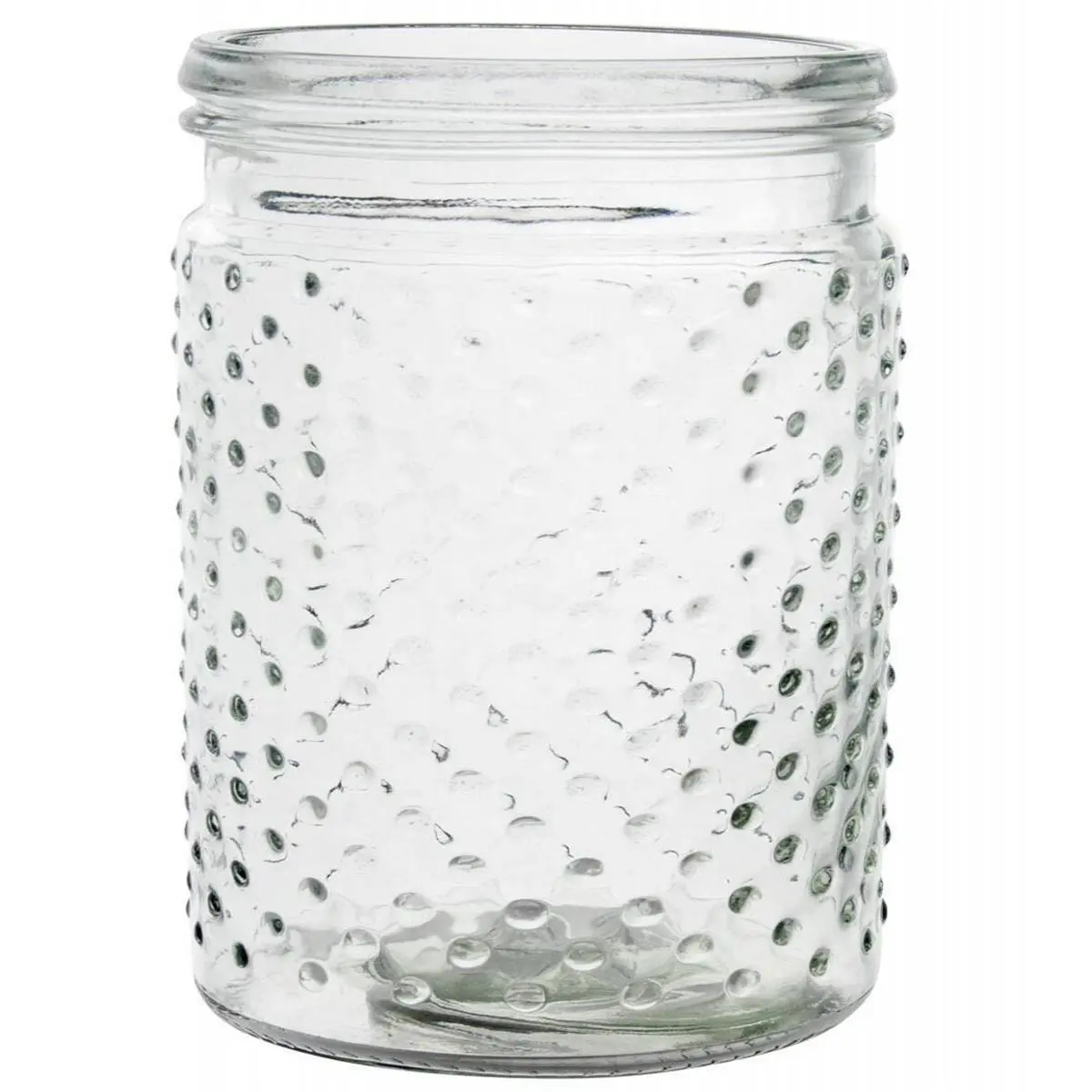 212 MAIN Hobnail All-Glass Cylinder Vase, Transparent Decorative Vases for Room & Wall Display, Model AI-GL433CLR-Q01 (MDR Trading), All-Glass Vases