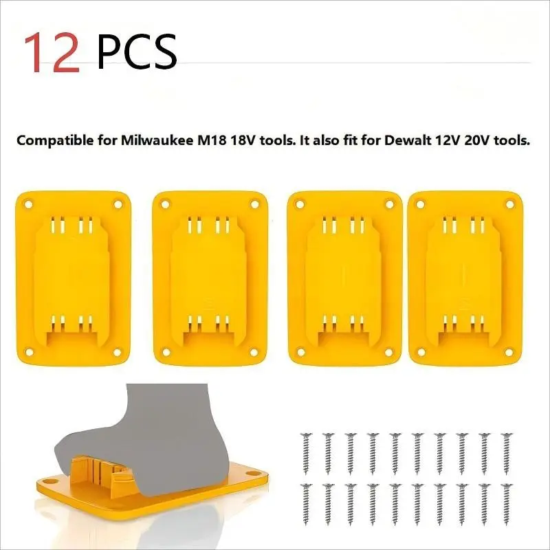 Dewalt 20v/12V Drill Tool Mount, Heavy-Duty Abs Wall Organizer Rack, Drill and Battery Holder, Garage Workshop Job Site Storage, Power Tool Organizer, Garage Tool Organiser
