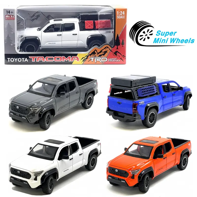 MiJo Exclusives 1:24 2024 Toyota Tacoma TRD Off-Road Edition with Accessories - Diecast Model Car