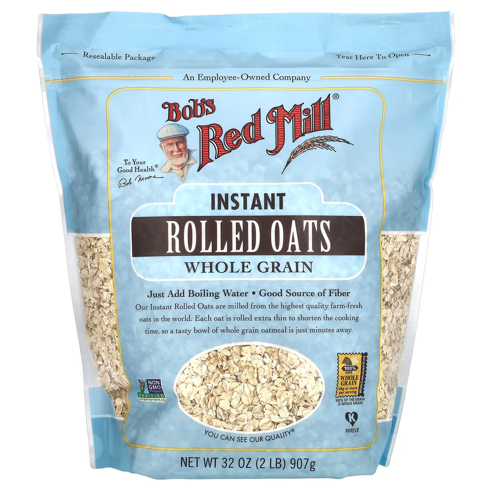 Bob's Red Mill Instant Rolled Oats, Whole Grain, 32 oz (907 g)