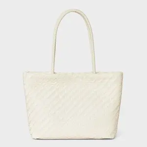 Woven Tote Bag - A New Day Cream