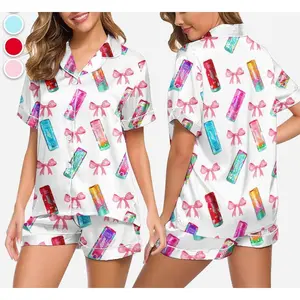 NewPajamas Set, Alani Energy Drink Sleepwear, Alani Lover Silk Loungewear, Gift For Her Womenswear Pjs