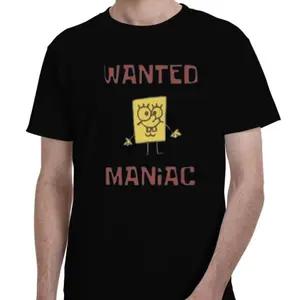 😂 🎨 Kids Spongebob Wanted Funny Cartoon Graphic Casual Tee
