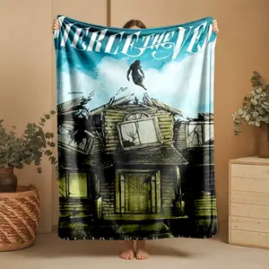 1 piece Pierce The Veil "Collide With The Sky" album cover themed flannel blanket, Throw blanket - with modern design, suitable for sofas and beds, all-season use, super soft and comfortable, digitally printed pattern, 100% polyester material
