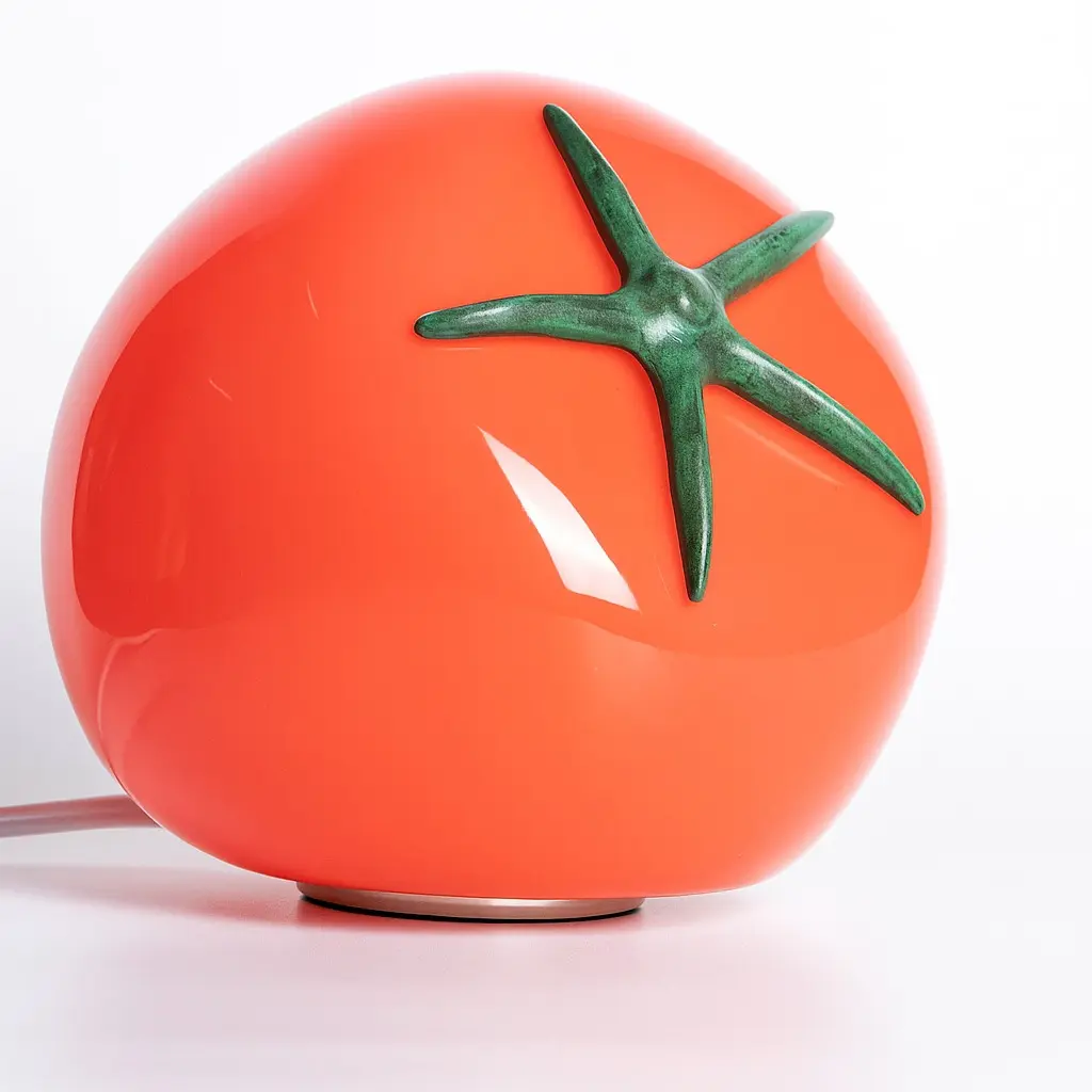 HEQET Tomato Red Glass Table Lamp - USB-Powered, Dimmable Kawaii Novelty Ambient Decorative Lamp, Home Decor Light, Cozy Indoor Lighting, Room Decor for Bedroom & Kitchen Countertop Decoration Lamp Ambient Table Lamp