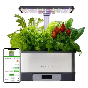 8-Pods Hydroponics Growing System, Smart Indoor Garden with WiFi App Control, LED Grow Light, Self-Watering Timer