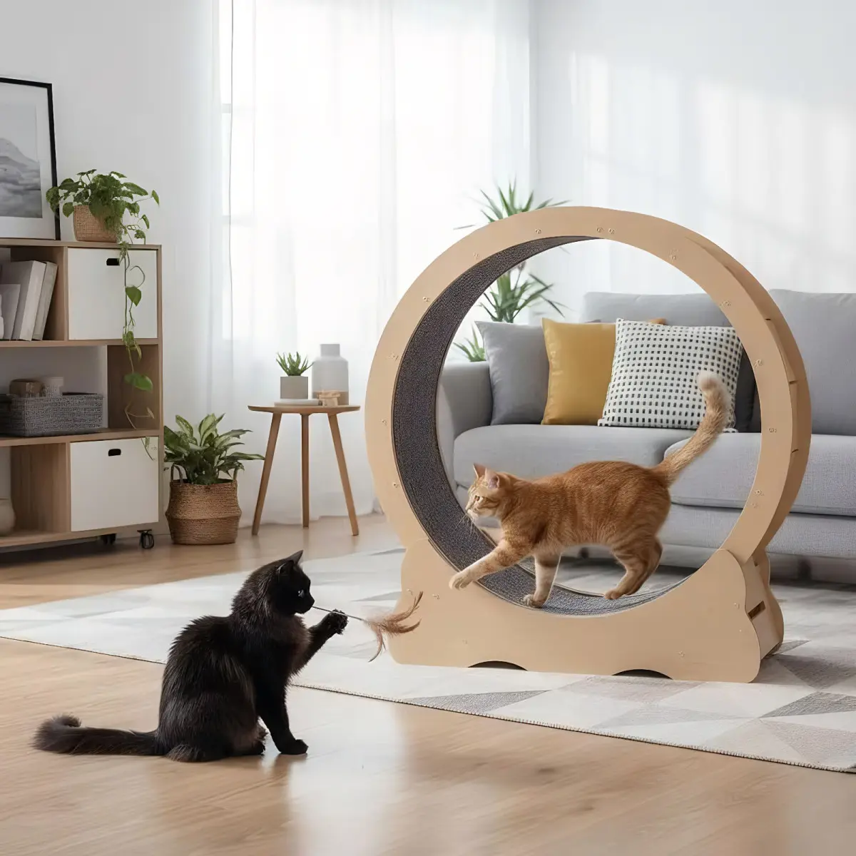 [Bellemave] Cat Wheel, Large Cat Treadmill for Indoor Pets, Cats Exercise Running Wheel with Detachable Carpet, Quiet and Sturdy, Suitable for Most Cats Running / Walking / Training