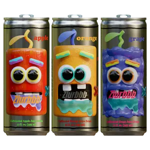 ZLURBBB Variety Pack - Original Caffeinated Apple, Orange, & Grape Juice Drinks 12 fl oz 24 Pack with Less Ingredients Than Leading Energy Drinks