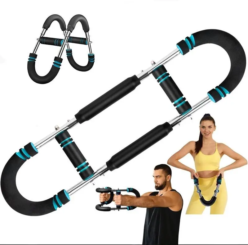 Arm Trainer, 60-110lb Adjustable Chest Workout Equipment, Arm Trainer, Arm Strength Trainer, Portable Power Twister Bar,Portable Spring Resistance for Home Workout Equipment