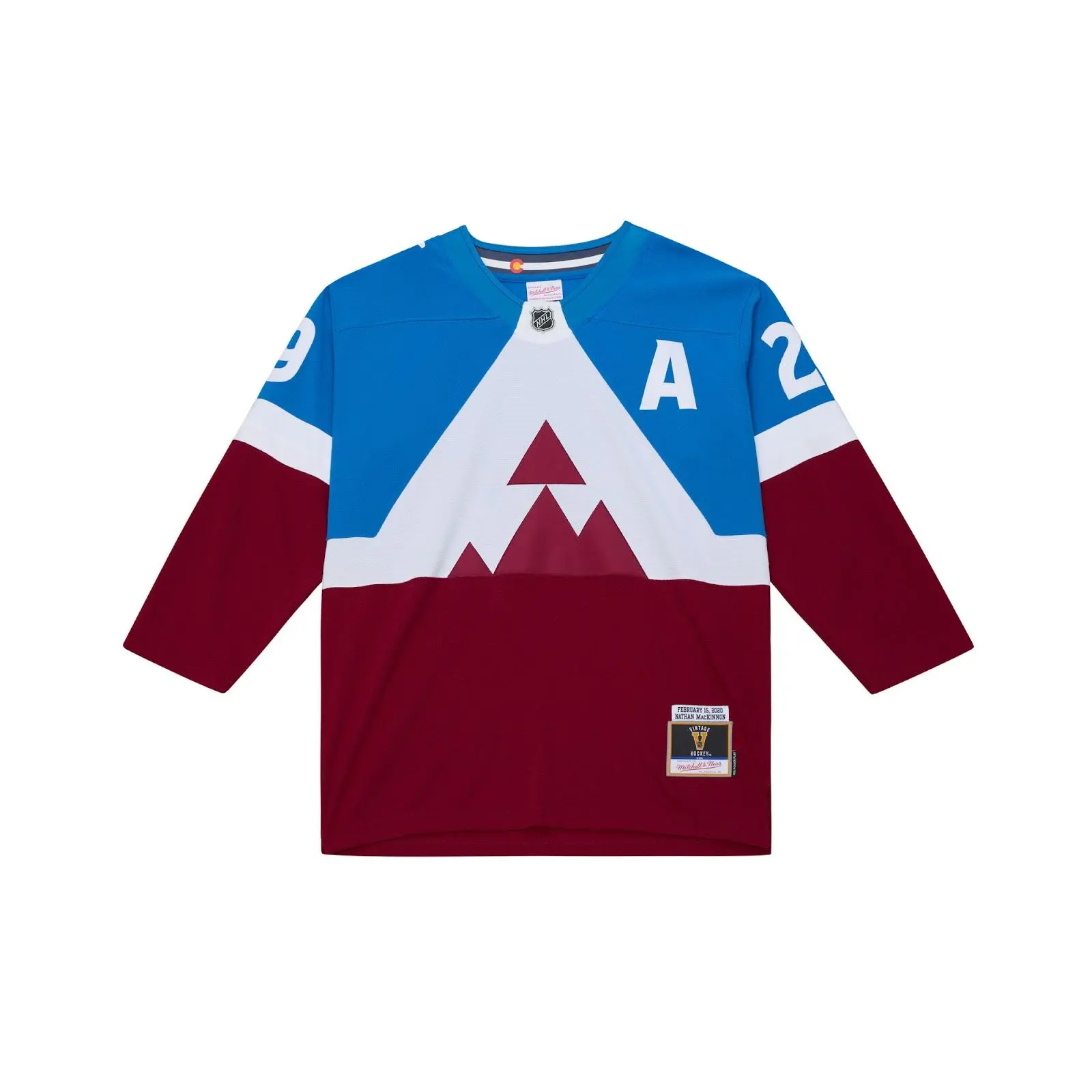 Nathan MacKinnon Colorado Avalanche 2020 Blue/Burgundy Stadium Series Power Play Jersey NHL Throwback Hockey Fan Gear Mitchell & Ness