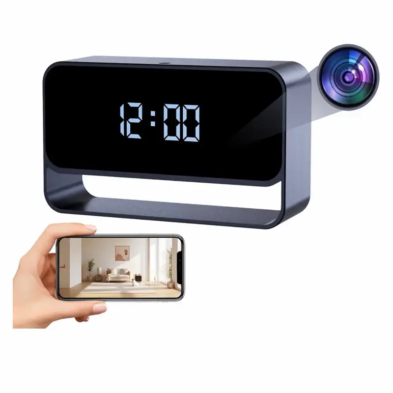Security Camara Clock 1080P Wireless with Night Vision and Motion Detection Features
