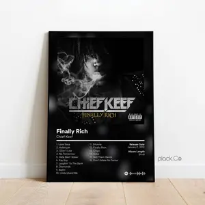 Chief Keef - Finally Rich - Custom Album Poster - Hip Hop Wall Art - Custom Album Cover - Chief Keef Poster - Custom Music Print - Gift Ideaale