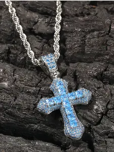 Cross Pendant Necklace Set, Includes Chain & Pendant, 6 Colors Available, Ideal Gift for Boyfriend or Girlfriend, All Seasons Wear