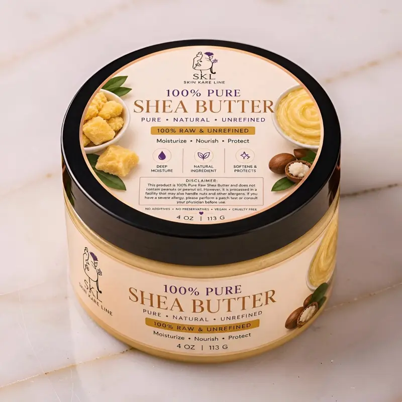 100% Raw Shea Butter, Unrefined Natural Moisturizer for Dry Skin, Hair Care Treatment