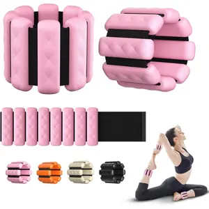 Adjustable Wrist & Ankle Weights Set (2 lbs) Weighted Bangles for Fitness, Walking, Yoga, Running & Training, Set of 2 (1 lb Each)