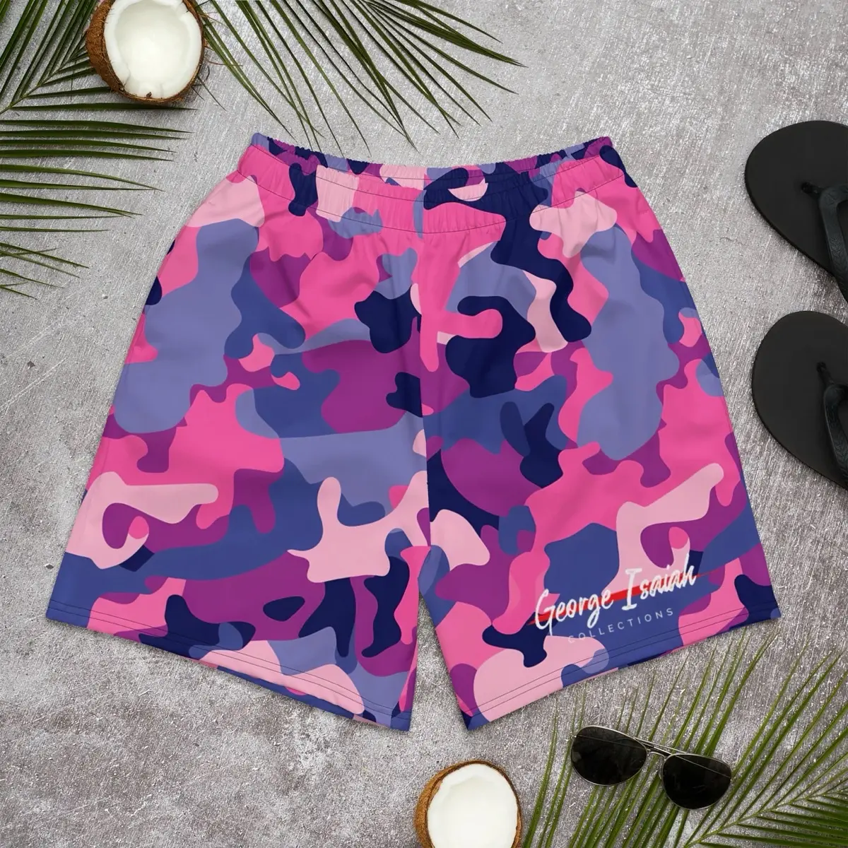 George Isaiah BubbleGum camouflage Athletic Shorts