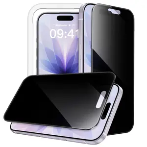 JETech 360 Degree Privacy Screen Protector for iPhone 17 Series, 4-Way Anti-Spy Tempered Glass Film with Easy Installation Tool, 2-Pack