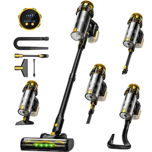 【No Batteries】Cordless Vacuum Cleaner for DeWalt 20V Battery, 45KPA 400W Vacuum Cleaners for Home, Self-Standing Stick Vac w/LED Display, Anti-Tangle Lightweight Vacuum for Carpet, Floor, Car summerwins,summerwins