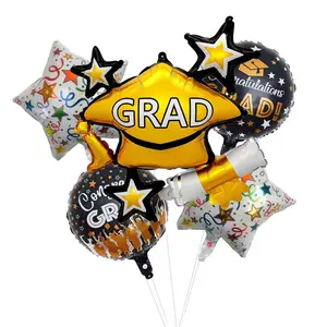 Graduation Balloons Class of 2026 Kit - 23 Inch Large Mylar Foil Balloons for College, Kindergarten Grad Party Decorations. Balloon Arch Kit with Auto Sealing, Congratulations Graduation Gifts