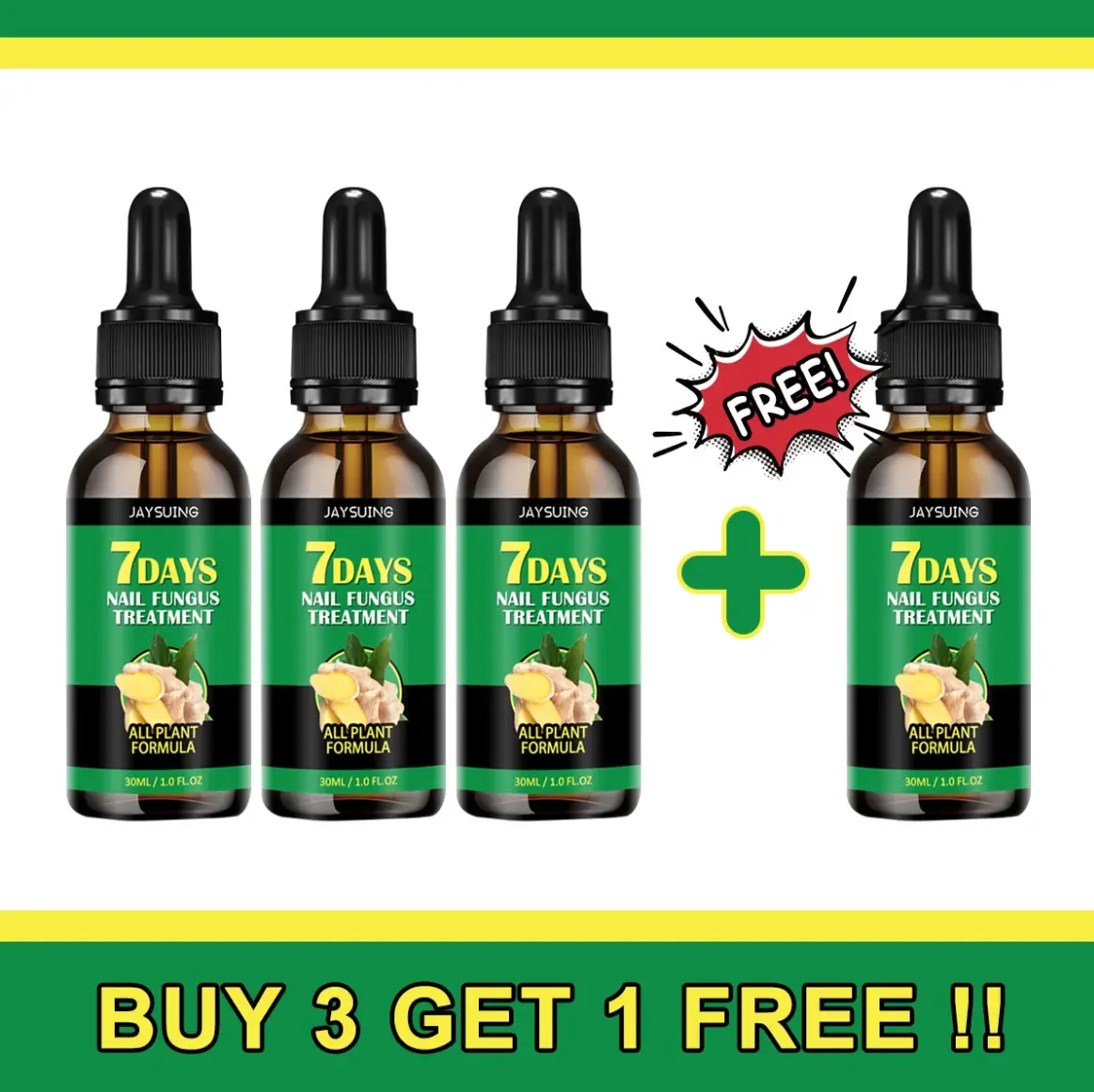 【Buy 3, get 1 free】Nail Fungal Treatment Serum Foot Fungus Remedy Removal Products Anti infection Onychomycosis Paronychia  Repair Gel Care Ginger Healthcare nail support nail treatment Therapeutic Healthy nailgrowthoil fingernail support fast absorb outd