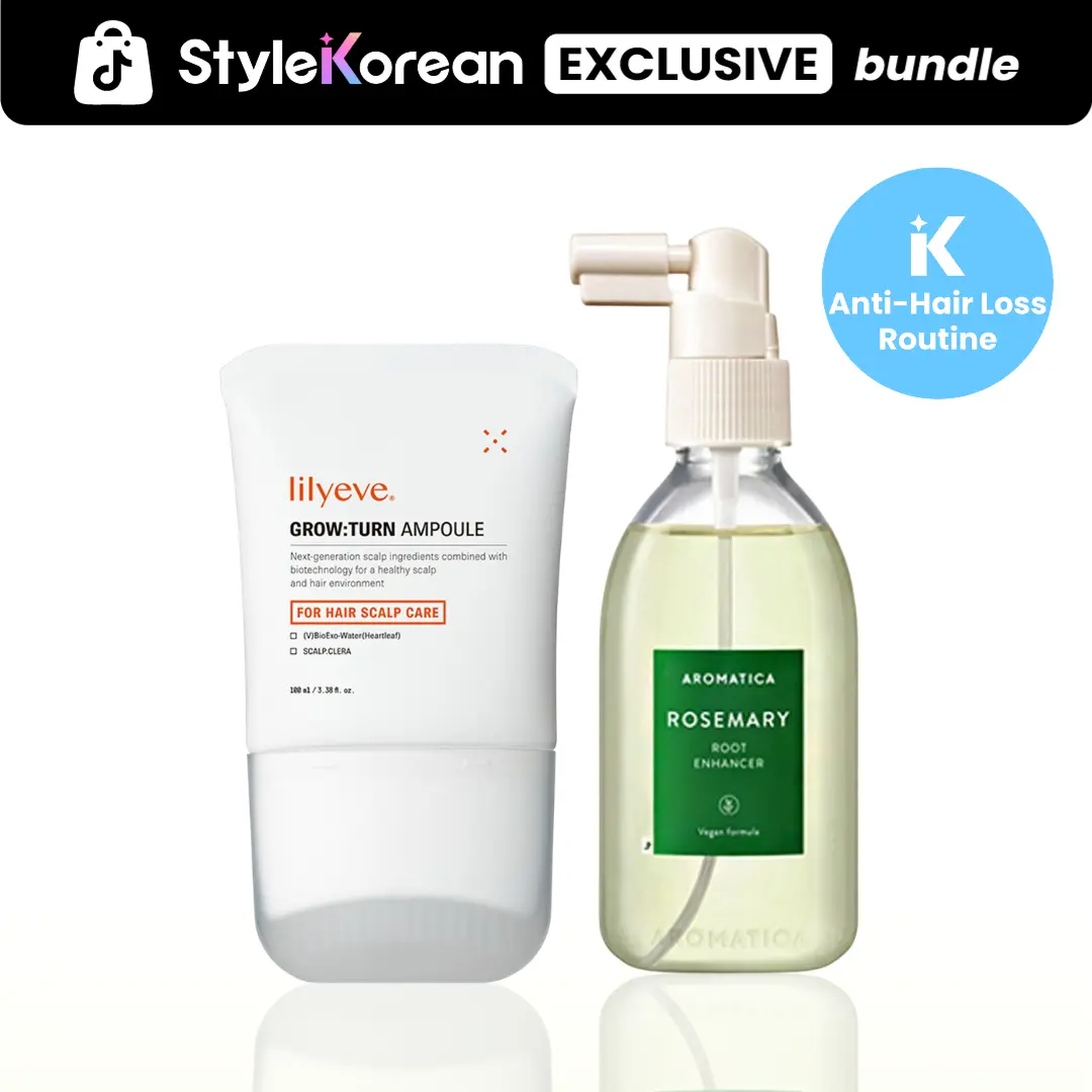 [StyleKorean] Anti-Hair Loss Care Duo Set | Scalp Boosting Ampoule + Rosemary Root Enhancer | Gift for Parents | Strengthen & Nourish for Healthier Hair