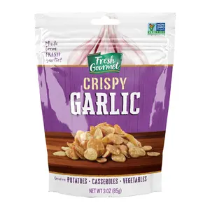 Lightly Seasoned Crispy Garlic | 3 oz, Pack of 6 | Low-Carb Crunchy Snack & Salad Topper