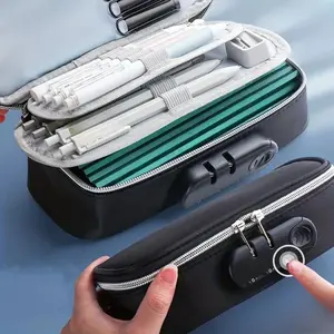 Portable 3 Layer Large Capacity Pencil Case, 1 Count Multi-functional Storage Space Pencil Case, Stationery Storage Box for School & Office