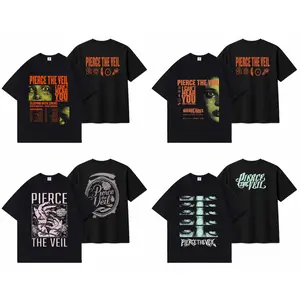 Fashion Pierce The Veil Cool Classic INS Streetwear Vintage Crew Neck Pure Cotton Soft T-shirt Women Men Unisex Summer Comfortable and Stylish Items Holiday Gifts Father's Day