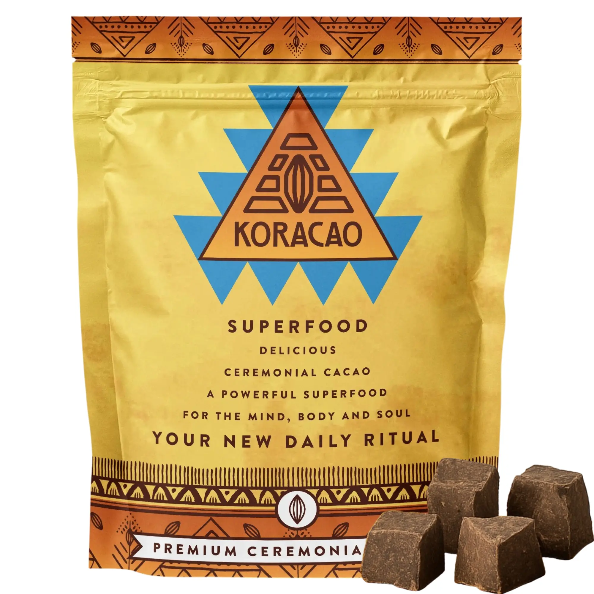 Koracao Organic Ceremonial Cacao Chunks | Whole Bean Cacao Drink | Single-Origin Criollo Cacao | Minimally Processed Superfood